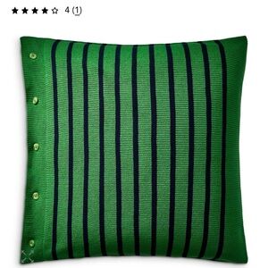 Ralph Lauren Toulon Green and Navy Striped Pillow